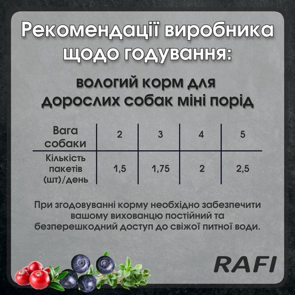 Вологий корм для собак малих порід Dolina Noteci RAFI Mini пауч з індичкою, 150 г 12801132 фото