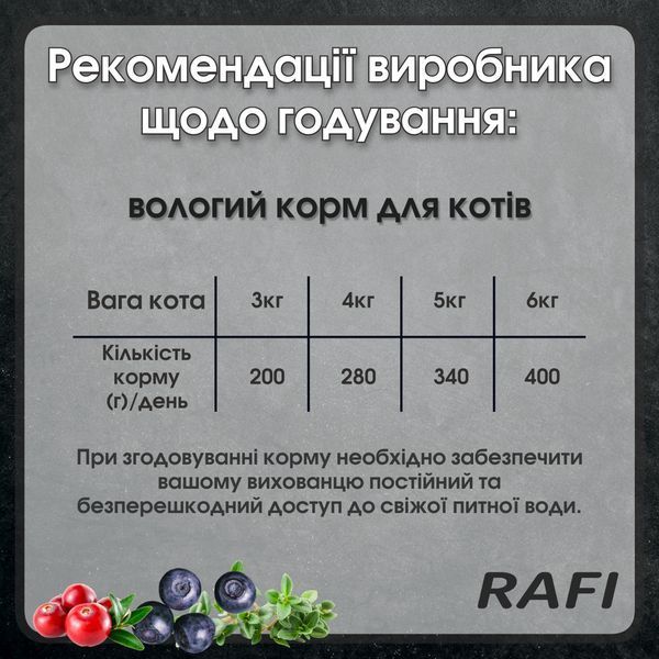 Вологий корм для стерилізованих котів Dolina Noteci Super Rafi Cat із цесаркою та качиними серцями 400 г 11801477 фото