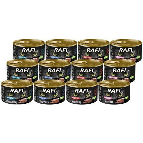 Вологий корм для котів Rafi Cat Mus, суміш смаків 12 x 85 г 2490000 фото