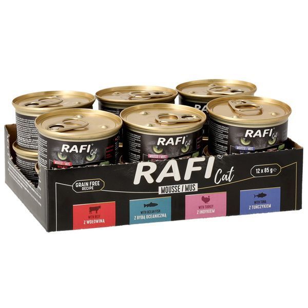 Вологий корм для котів Rafi Cat Mus, суміш смаків 12 x 85 г 2490000 фото