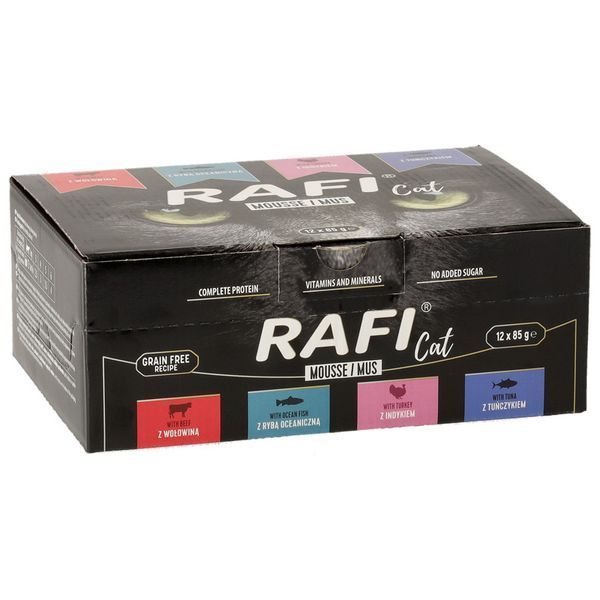 Вологий корм для котів Rafi Cat Mus, суміш смаків 12 x 85 г 2490000 фото